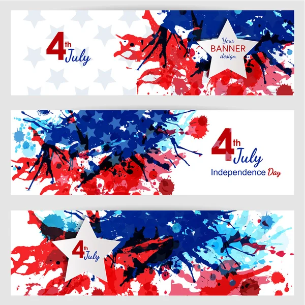 Set of 4th of july banners. — Stock Vector