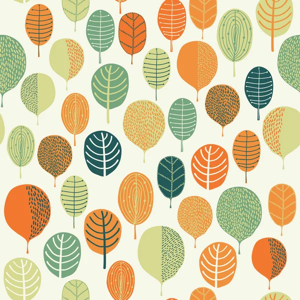 シームレスな葉のパターン — ストックベクタ