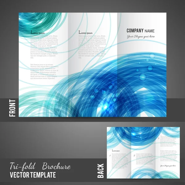 Three fold brochure design — Stock Vector