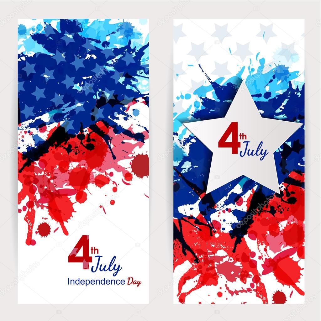 Set of 4th of july banners