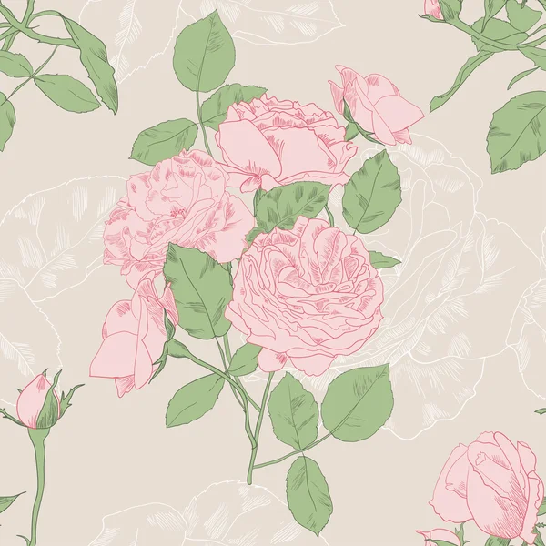 Seamless roses pattern — Stock Vector