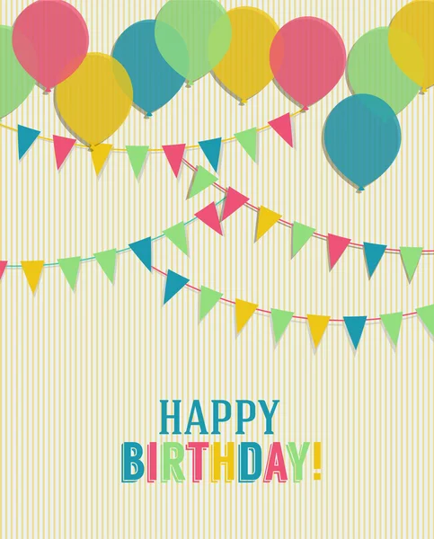 Tarjeta de cumpleaños feliz — Vector de stock