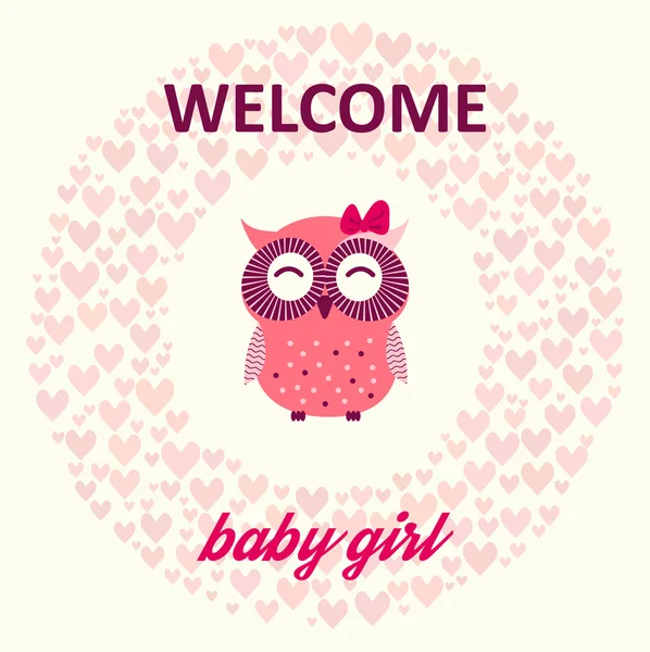 Welcome baby girl — Stock Vector