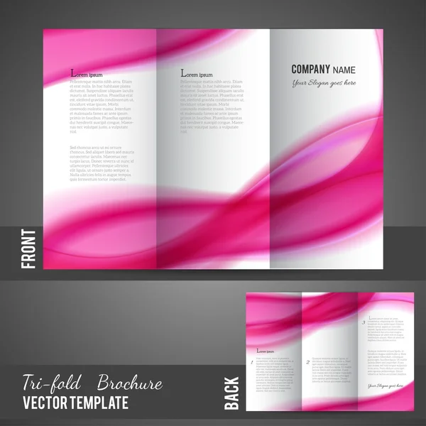 Three fold brochure design — Stock Vector