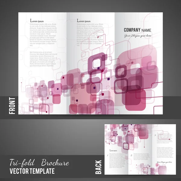 Three fold brochure design — Stock Vector