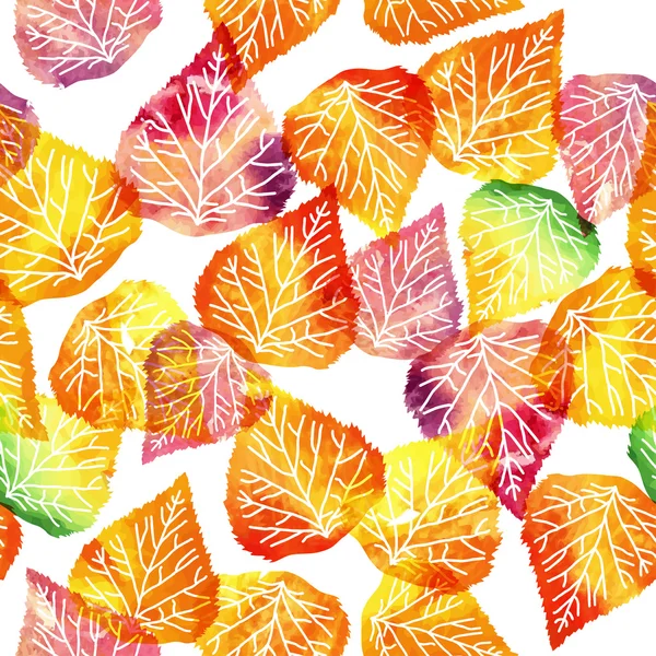 Watercolor autumn leaves. — Stock Vector