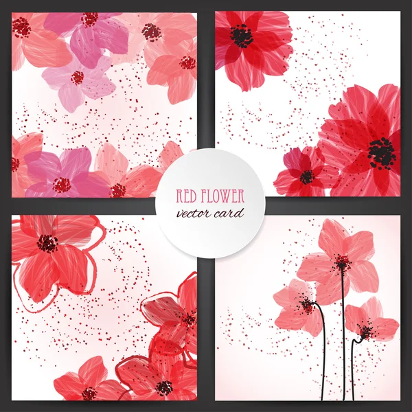 Red flowers — Stock Vector