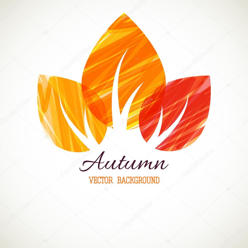 Autumn abstract vector background. Bright leaves