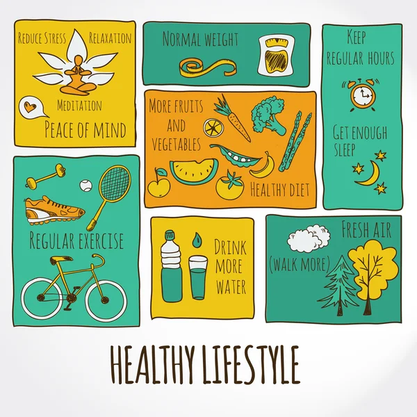 건강 한 생활 방식 — 스톡 벡터