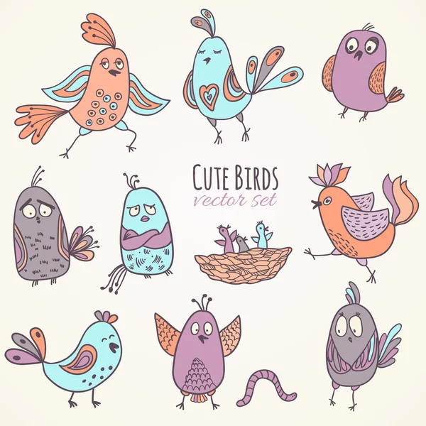 Cute vogels — Stockvector