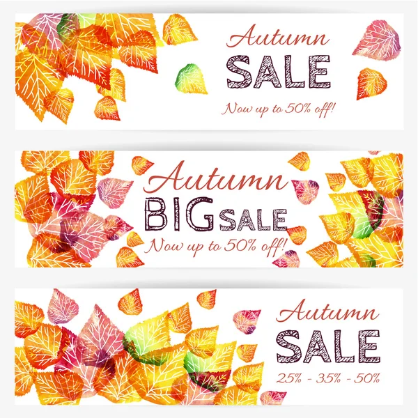 Bannière de vente d'automne — Image vectorielle