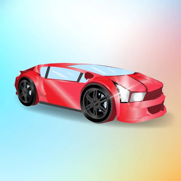 Super Coche Vector Diseño Arte Realista Moderno Único Automóvil Deportivo — Vector de stock