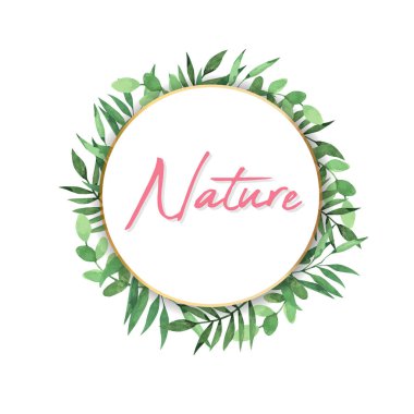 Suluboya beyaz bir doğanın metin kopyalama alanının etrafında bırakır. Pankart, el ilanı veya metin veya amblem için kopyalama alanı içeren parlak soyut arkaplan