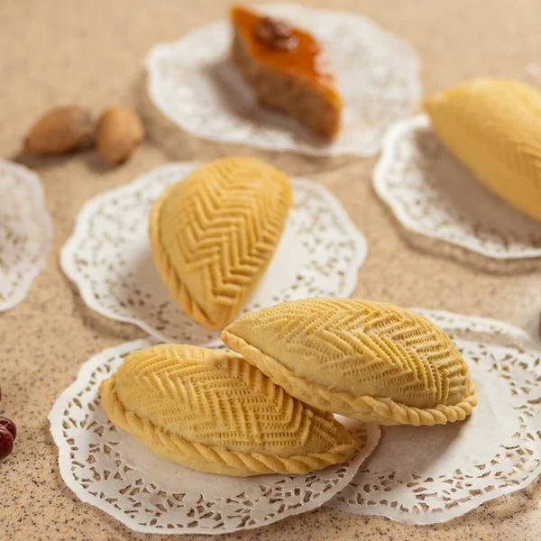 Shekerbura, Azerbaycan ulusal yemeği ve baklava yakın çekim