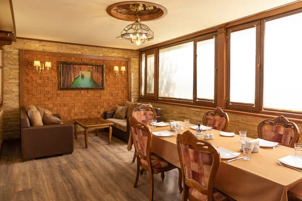 Luxo Restaurante Banquete Sala Eventos Interior — Fotografia de Stock