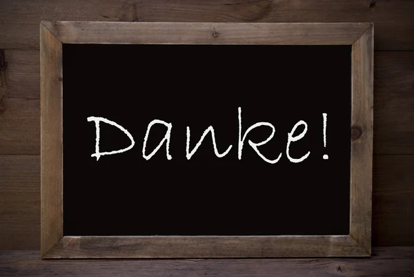 Chalkboard med Danke betyder Tack — Stockfoto