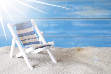 Sunny Summer Greeting Card With Deck Chair clipart