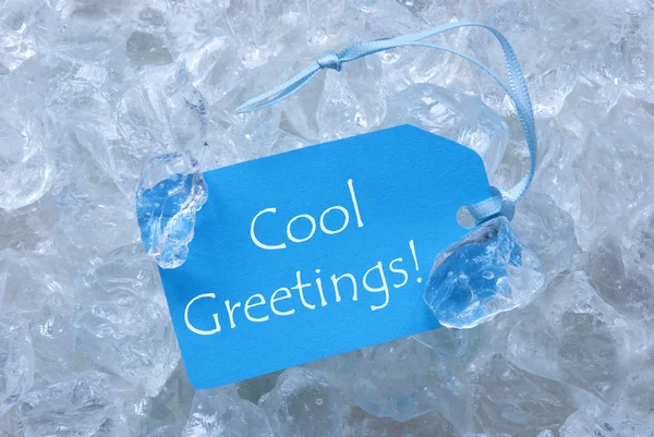 Label On Ice With Cool Greetings — Stockfoto