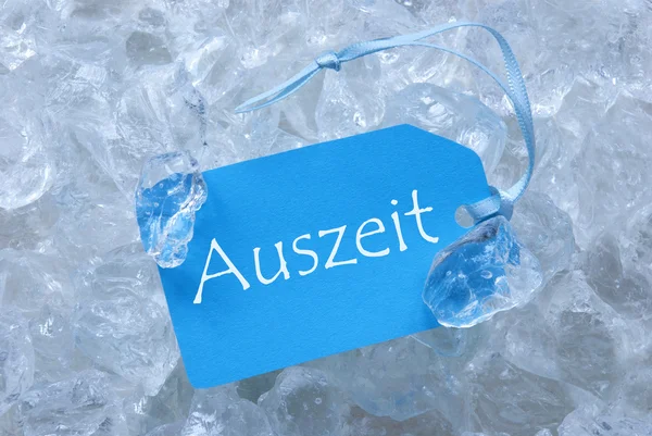 Label op ijs met Auszeit betekent Downtime — Stockfoto