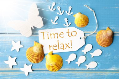 Sunny Summer Greeting Card With Text Time To Relax