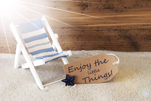 Summer Sunny Label And Quote Enjoy Little Things — Stock Photo, Image