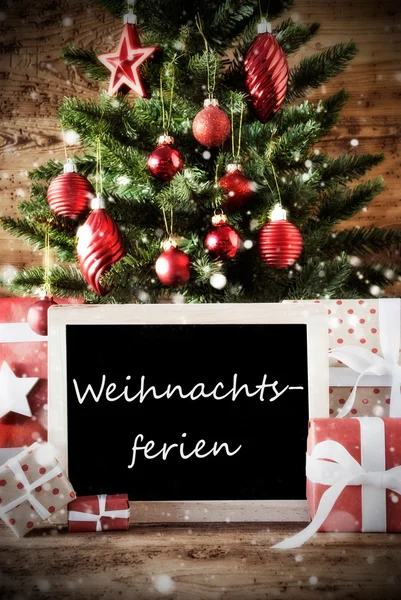 Tree With Weihnachtsferien Means Christmas Break — Stock Photo, Image