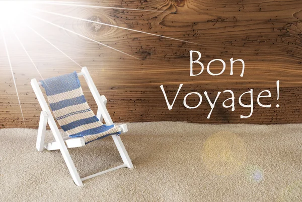 Letnia słoneczna karta okolicznościową, Bon Voyage oznacza dobrą podróż — Zdjęcie stockowe