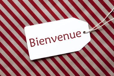Etiket Kırmızı Ambalaj Kağıdı, Bienvenue Hoş Geldiniz Anlamına Gelir