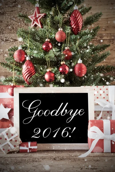 Nostalgický vánoční stromek s sbohem 2016 — Stock fotografie