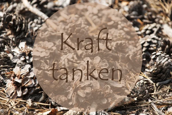 Autumn Greeting Card, Kraft Tanken Means Relax — Stock Photo, Image