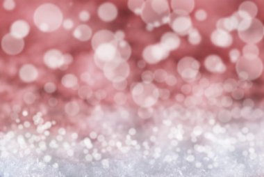 Kar ve Bokeh ile Kırmızı Noel Arka Plan