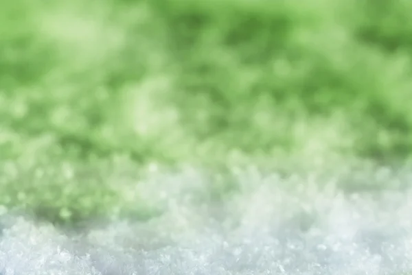 Fundo de Natal verde com neve — Fotografia de Stock