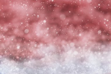 Kırmızı Noel arka plan ile kar, Snwoflakes