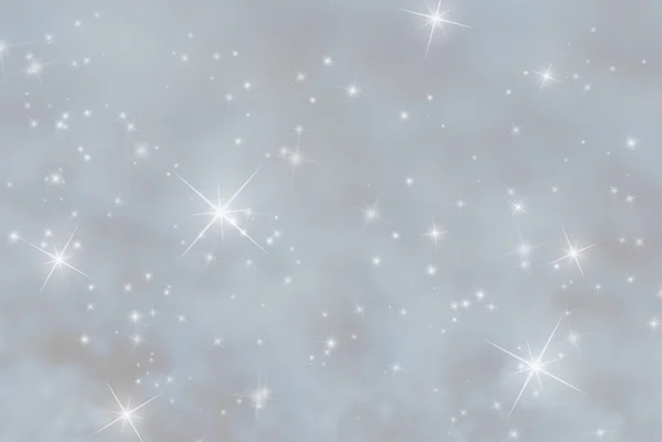 Stříbrný vánoční barevné pozadí s modrou, kopie prostor, hvězdy — Stock fotografie