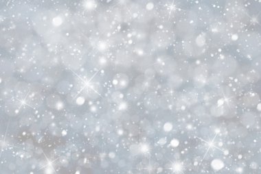 Snwoflakes, Bokeh Ve Yıldız, Mavi Renk ile Gri Noel Arka Plan