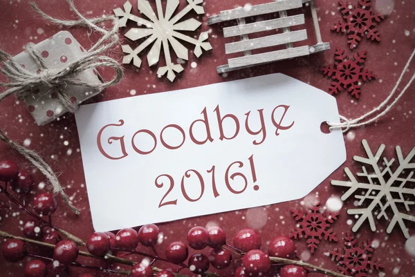 Decorazione natalizia nostalgica, Etichetta con testo Addio 2016 — Foto Stock