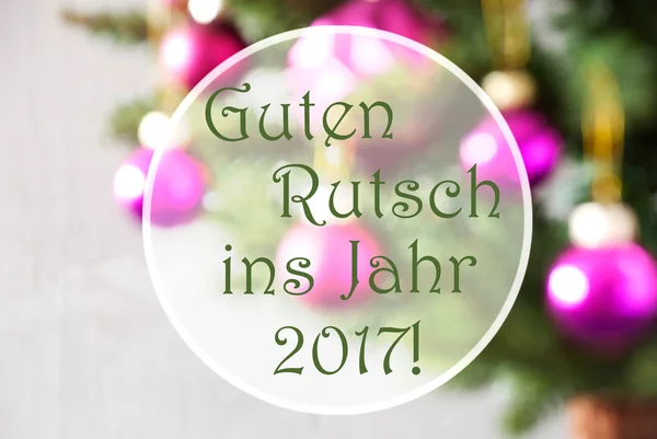 Θολές μπάλες, ροζέ χαλαζία, Guten Rutsch 2017 σημαίνει Πρωτοχρονιά — Φωτογραφία Αρχείου