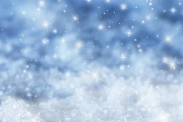 Yıldızlı mavi Noel arkaplanı — Stok fotoğraf