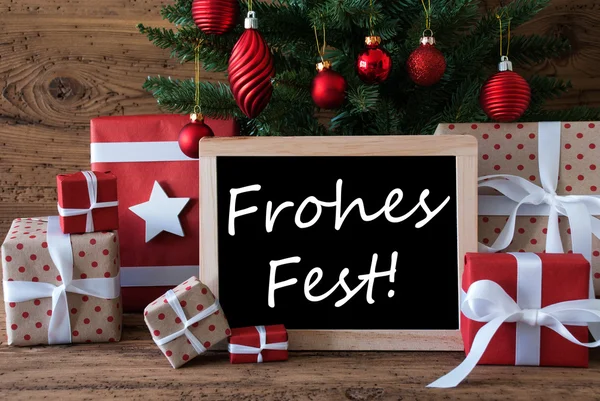 Renkli ağaç, Frohes Fest mutlu Noeller anlamına gelir. — Stok fotoğraf