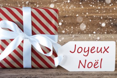 Kar taneleri, metin Joyeux Noel anlamına gelir neşeli Noel ile mevcut