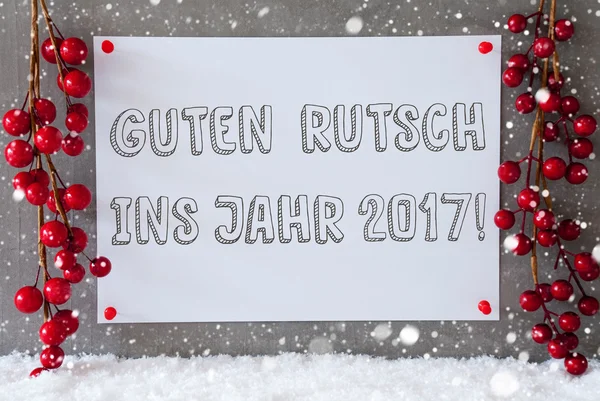 Ετικέτα, νιφάδες χιονιού, Χριστουγεννιάτικη διακόσμηση, εξερευνητικό Rutsch 2017 σημαίνει νέο έτος — Φωτογραφία Αρχείου