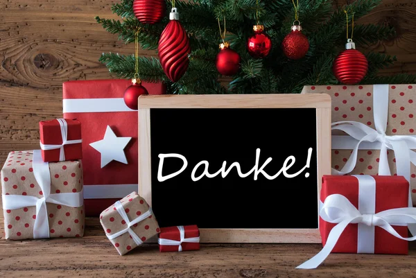 Árbol de Navidad colorido, Danke significa gracias —  Fotos de Stock