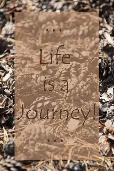 Vertical Autumn Card, Quote Life Is A Journey — Stock Photo, Image