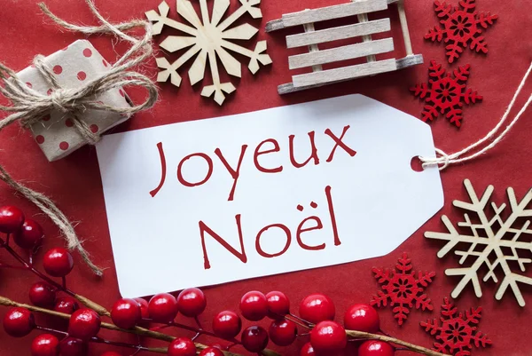 Dekorasyon, Joyeux Noel anlamına gelir Merry Christmas etiketle