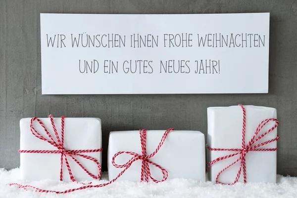 Vit gåva, Weihnachten Neues Jahr betyder jul gott nytt år — Stockfoto