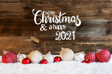 Noel Balosu Süsü, Kar, Kaligrafi Mutlu Noeller ve Mutlu 2021