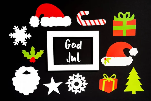 Frame, Kerstversiering Accessoires, God jul betekent vrolijk kerstfeest — Stockfoto