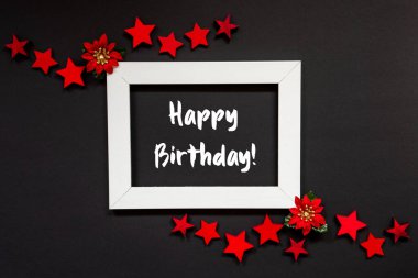 Çerçeve, Kızıl Kış Gülü, Yıldız, Doğum günün kutlu olsun.