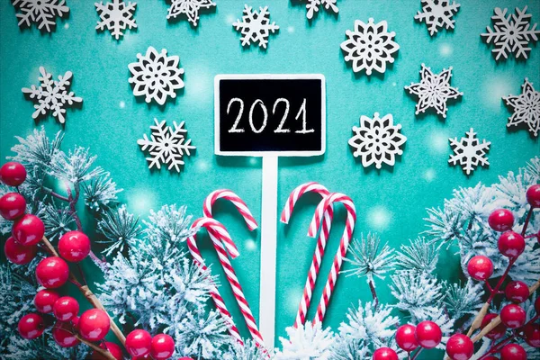 Black Christmas Sign, Lights, Frosty Look, Text 2021 — Stock fotografie