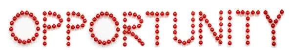 Bola de Natal vermelho ornamento construção palavra oportunidade — Fotografia de Stock